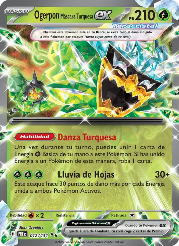Ogerpon Máscara Turquesa ex, Evoluciones Prismáticas 012