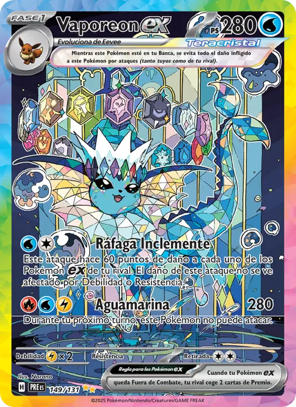 Vaporeon ex, Evoluciones Prismáticas 149