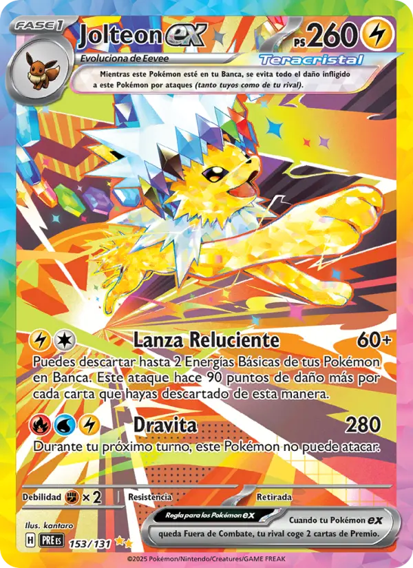 Jolteon ex, Evoluciones Prismáticas 153