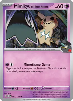 Mimikyu del Team Rocket, Rivales Predestinados 087