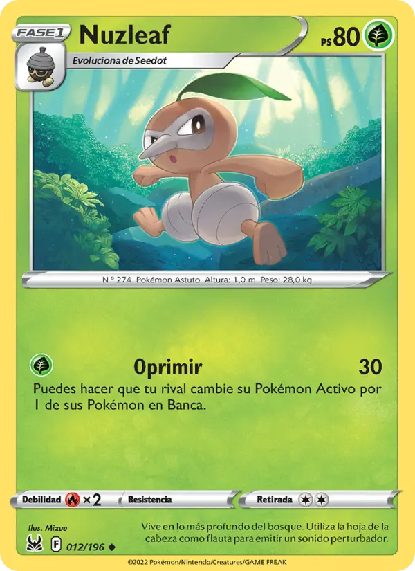 Nuzleaf, Origen Perdido 012