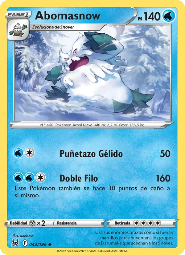 Abomasnow, Origen Perdido 043