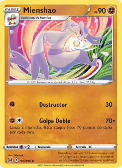Mienshao, Origen Perdido 104