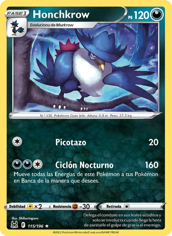 Honchkrow, Origen Perdido 115