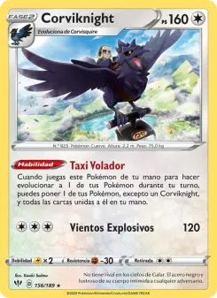 Corviknight, Oscuridad Incandescente 156