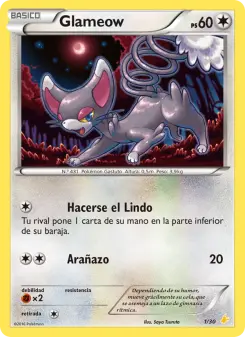 Glameow, Kit de Entrenador XY (Pikachu Enmascarada) 1