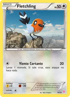 Fletchling, Kit de Entrenador XY (Pikachu Enmascarada) 19