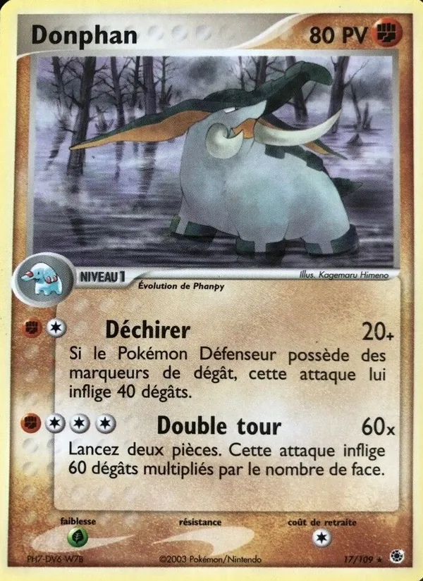 Donphan, EX Rubis & Saphir 17