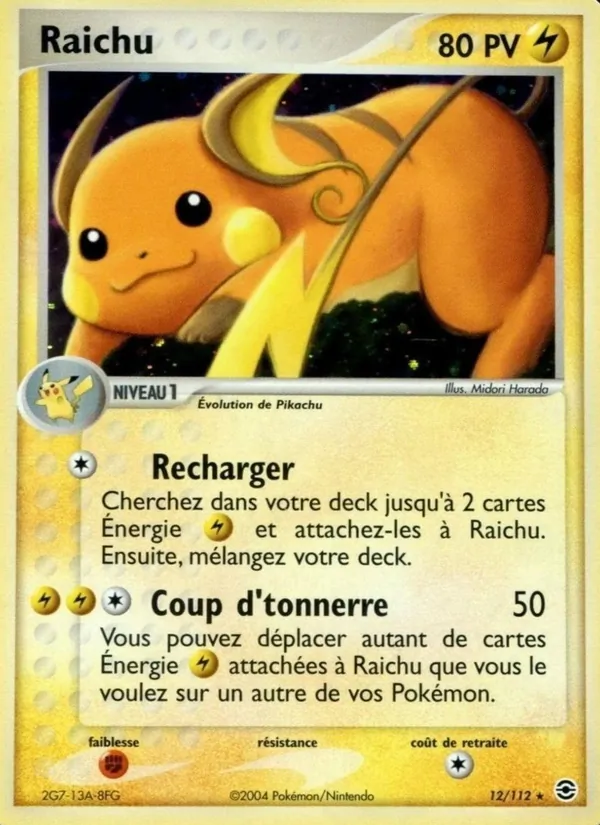 Raichu, EX Rouge Feu & Vert Feuille 12
