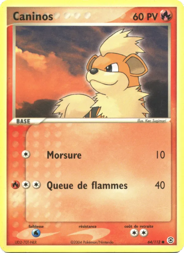 Caninos, EX Rouge Feu & Vert Feuille 64