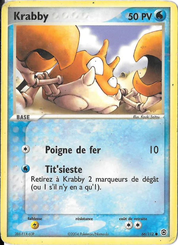 Krabby, EX Rouge Feu & Vert Feuille 66