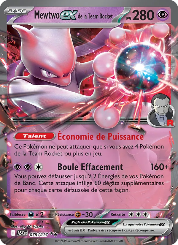 Mewtwo-ex de la Team Rocket, Héros Transcendants 079