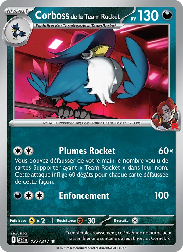 Corboss de la Team Rocket, Héros Transcendants 127