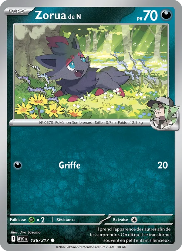 Zorua de N, Héros Transcendants 136