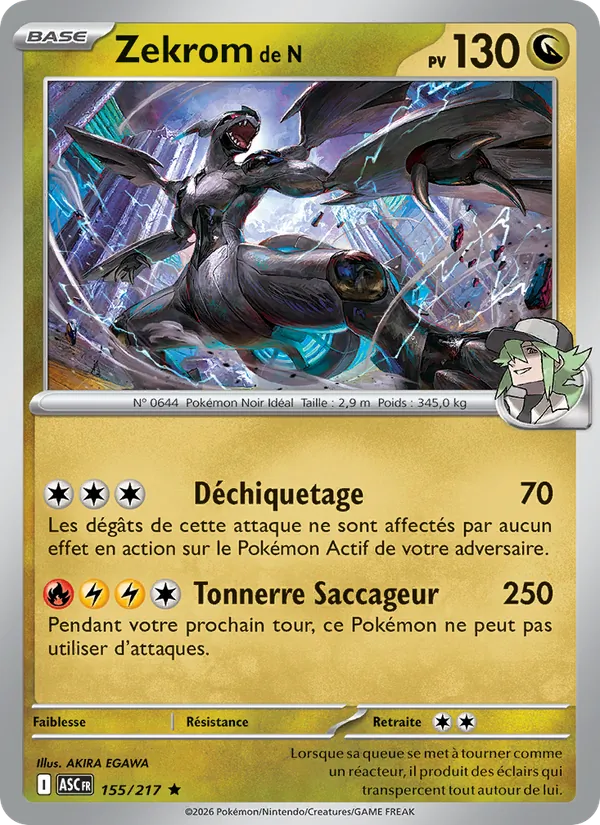 Zekrom de N, Héros Transcendants 155