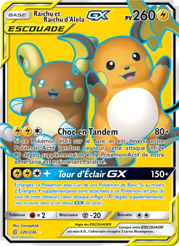 Raichu et Raichu d’Alola GX, Harmonie des Esprits 220
