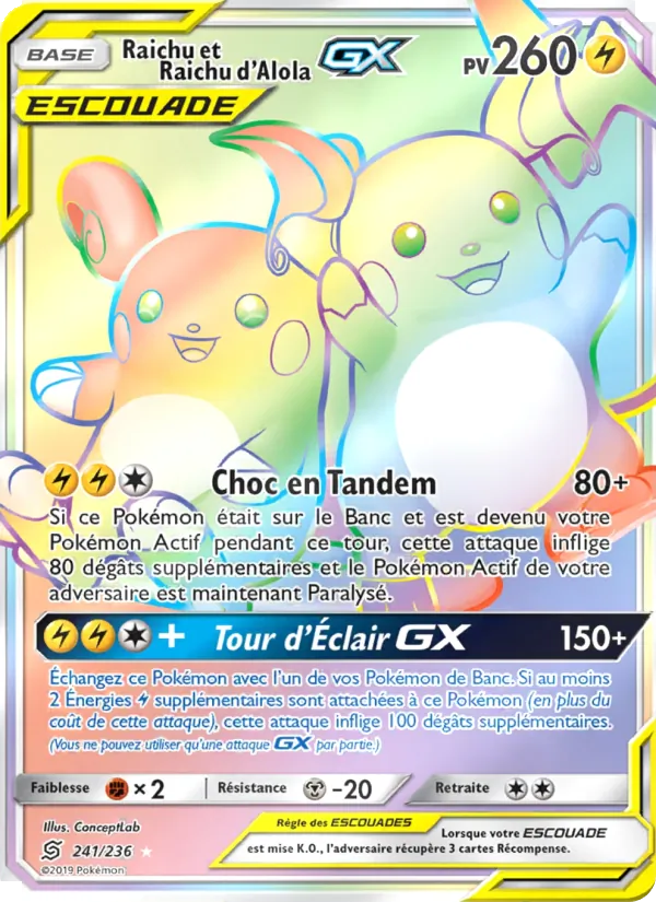 Raichu et Raichu d’Alola GX, Harmonie des Esprits 241