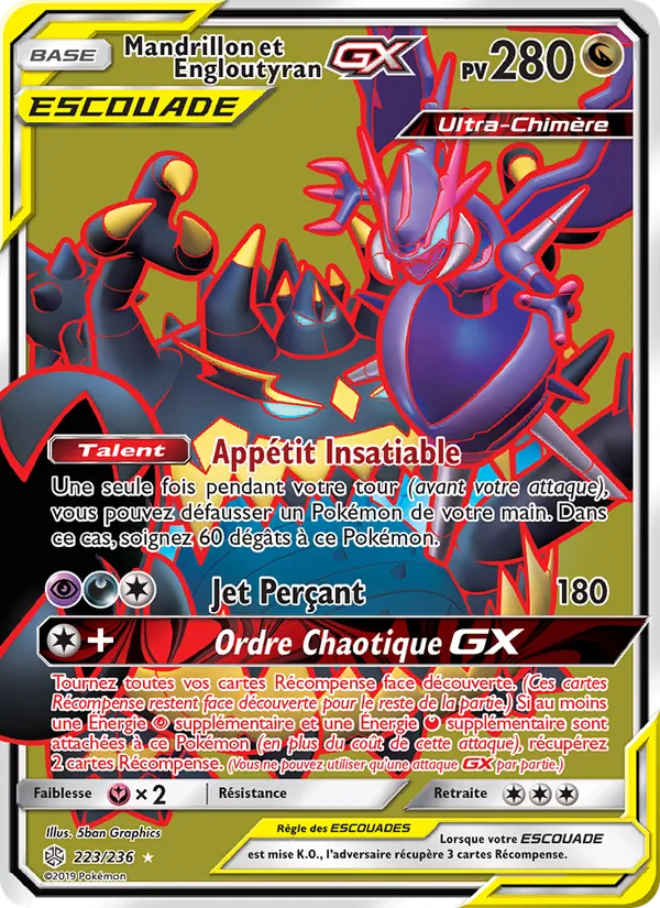 Mandrillon et Engloutyran GX, Éclipse Cosmique 223
