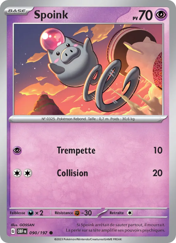 Spoink, Flammes Obsidiennes 090