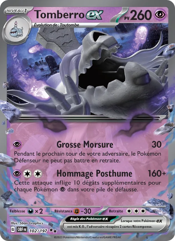 Tomberro-ex, Flammes Obsidiennes 102
