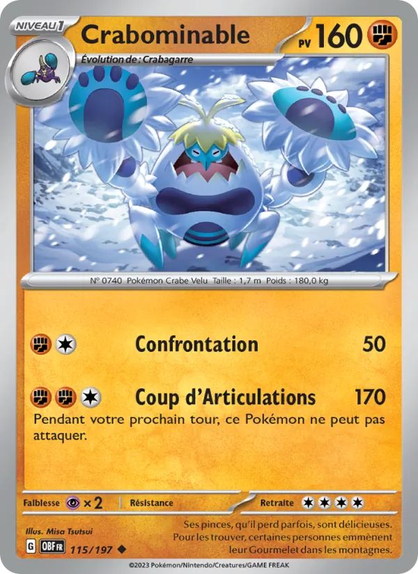 Crabominable, Flammes Obsidiennes 115