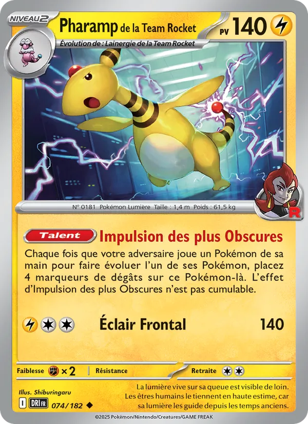 Pharamp de la Team Rocket, Rivalités Destinées 074