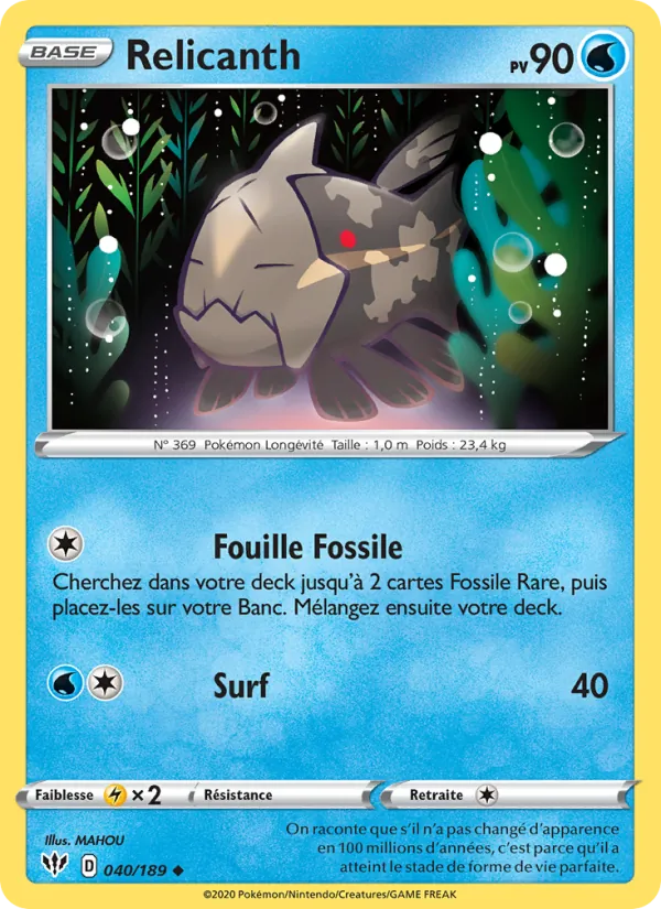 Relicanth, Ténèbres Embrasées 40