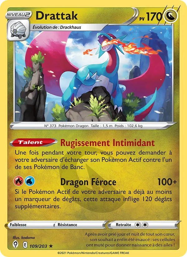 Drattak, Évolution Céleste 109