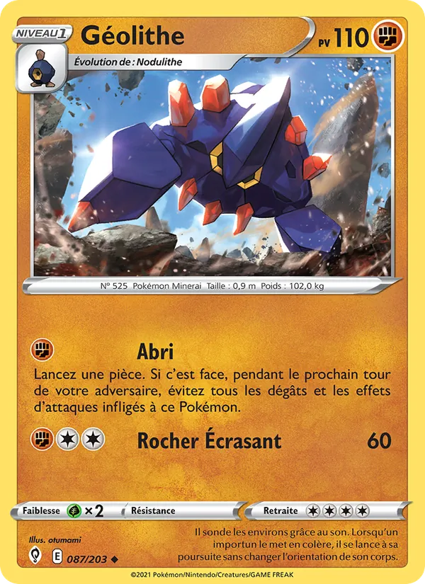 Géolithe, Évolution Céleste 87